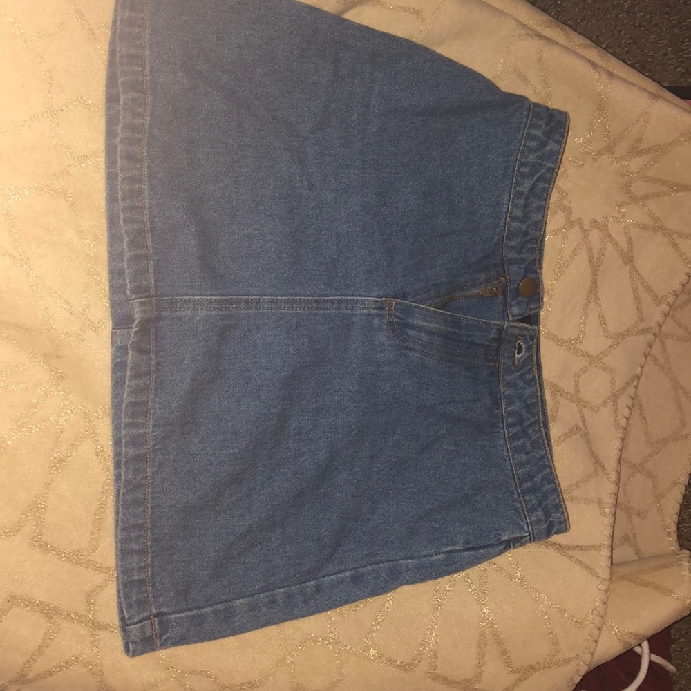 f21 jean skirt